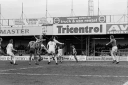 Ron Futcher heads towards goal