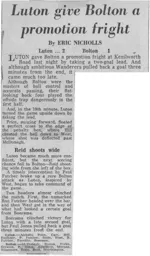 Match Report: Luton Town FC vs Bolton Wanderers (21st Mar 1978)