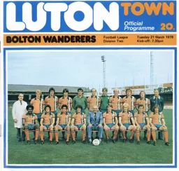 Programme: Luton Town FC vs Bolton Wanderers (21st Mar 1978)