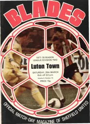 Programme: Sheffield United vs Luton Town FC (25th Mar 1978)