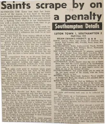 Match Report: Luton Town FC vs Southampton (22nd Apr 1978)
