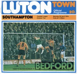 Programme: Luton Town FC vs Southampton (22nd Apr 1978)