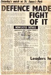 Match Report: Newcastle United vs Luton Town FC (26th Aug 1978)
