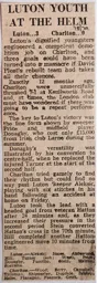 Match Report: Luton Town FC vs Charlton Athletic (2nd Sep 1978)