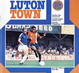 Programme: Luton Town FC vs Charlton Athletic (2nd Sep 1978)