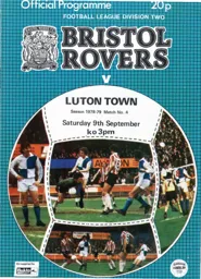 Programme: Bristol Rovers vs Luton Town FC (9th Sep 1978)