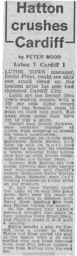 Match Report: Luton Town FC vs Cardiff City (16th Sep 1978)