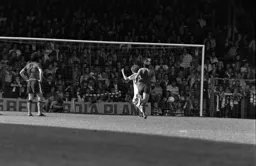 Milija Aleksic dives the wrong way for the penalty