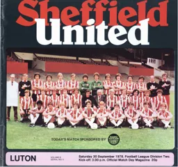 Programme: Sheffield United vs Luton Town FC (30th Sep 1978)