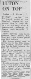 Match Report: Luton Town FC vs Crewe Alexandra (3rd Oct 1978)