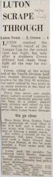 Match Report: Luton Town FC vs Crewe Alexandra (3rd Oct 1978)