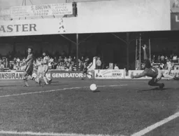 Bob Hatton watches as the second goal goes in