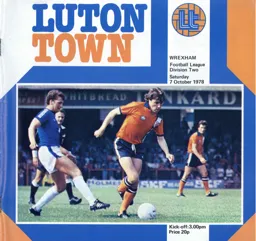 Programme: Luton Town FC vs Wrexham (7th Oct 1978)