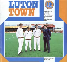 Programme: Luton Town FC vs Newcastle United (18th Nov 1978)