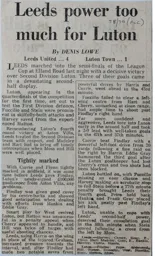 Match Report: Leeds United vs Luton Town FC (13th Dec 1978)