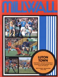 Programme: Millwall vs Luton Town FC (26th Dec 1978)
