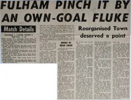 Match Report: Fulham vs Luton Town FC (30th Dec 1978)