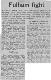 Match Report: Fulham vs Luton Town FC (30th Dec 1978)