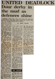 Match Report: Cambridge United vs Luton Town FC (3rd Feb 1979)