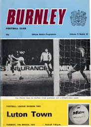 Programme: Burnley vs Luton Town FC (13th Mar 1979)