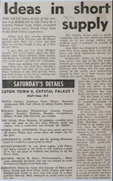 Match Report: Luton Town FC vs Crystal Palace (24th Mar 1979)