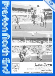 Programme: Preston North End vs Luton Town FC (28th Apr 1979)
