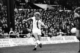 Kirk Stephens crosses into the box