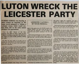 Match Report: Leicester City vs Luton Town FC (1st Sep 1979)