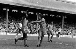 Ricky Hill celebrates the second goal
