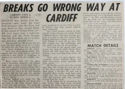Match Report: Cardiff City vs Luton Town FC (6th Oct 1979)