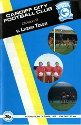 Programme: Cardiff City vs Luton Town FC (6th Oct 1979)