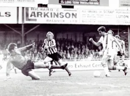 David Moss about to tap in his second goal