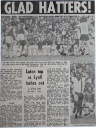 Match Report: West Ham United vs Luton Town FC (20th Oct 1979)