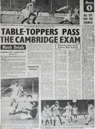 Match Report: Cambridge United vs Luton Town FC (3rd Nov 1979)