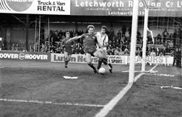 David Moss cannot see the ball over the line