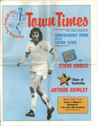Programme: Shrewsbury Town vs Luton Town FC (1st Dec 1979)