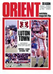 Programme: Orient vs Luton Town FC (29th Dec 1979)