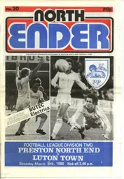 Programme: Preston North End vs Luton Town FC (8th Mar 1980)