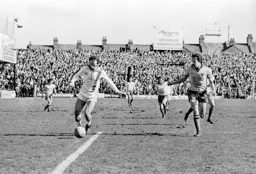 Bob Hatton drives towards the Watford box