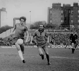 Goalscorer Tony Grealish tries to add to his tally