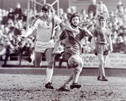 Alan West in a midfield tussle