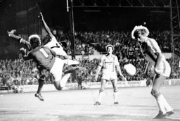 Paul Price watches the ball go out of play