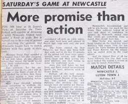 Match Report: Newcastle United vs Luton Town FC (30th Aug 1980)