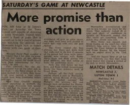 Match Report: Newcastle United vs Luton Town FC (30th Aug 1980)