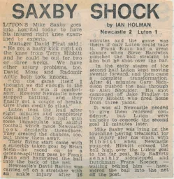 Match Report: Newcastle United vs Luton Town FC (30th Aug 1980)