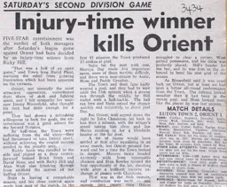Match Report: Luton Town FC vs Orient (20th Sep 1980)