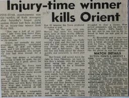 Match Report: Luton Town FC vs Orient (20th Sep 1980)