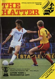 Programme: Luton Town FC vs Manchester City (23rd Sep 1980)