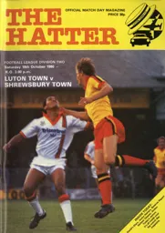 Programme: Luton Town FC vs Shrewsbury Town (18th Oct 1980)