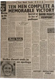 Match Report: Cambridge United vs Luton Town FC (25th Oct 1980)